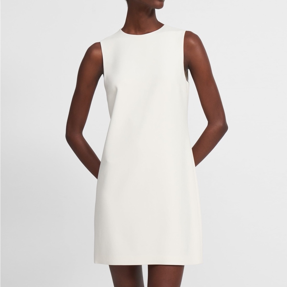 Theory white shift dress